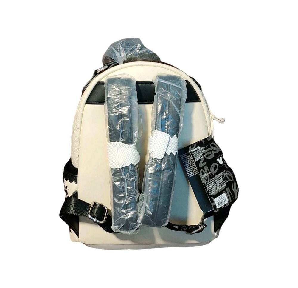 Loungefly Disney Alice in Wonderland Black and White Floral Mini Backpack with 3 - Picture 3 of 6